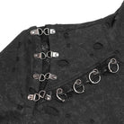 DEVIL FASHION Men's Punk Ripped Pleated Hexagram Printed Coat