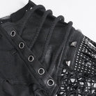 DEVIL FASHION Men's Punk Ripped Tassels Mesh Splice T-shirt