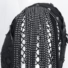 DEVIL FASHION Men's Punk Ripped Tassels Mesh Splice T-shirt