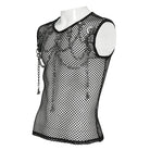DEVIL FASHION Men's Punk Rivet Chain Mesh Tank Top