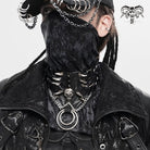 DEVIL FASHION Men's Punk Rivet Skull Layered Choker