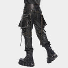 DEVIL FASHION Men's Punk Rivet Strappy Harness Belt with Pouches Bronze