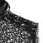 DEVIL FASHION Men's Punk Rivets Chains Mesh Patchwork Vest