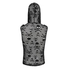 DEVIL FASHION Men's Punk Skull Hooded Mesh Tank Top