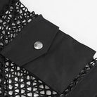 DEVIL FASHION Men's Punk Small Pockets Bullet & Rivet Mesh Shirt