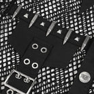 DEVIL FASHION Men's Punk Small Pockets Bullet & Rivet Mesh Shirt