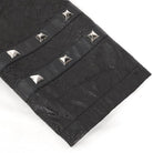 DEVIL FASHION Men's Punk Stand Collar Multi-buckle Faux Leather Coat Black