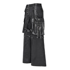 DEVIL FASHION Men's Punk Strappy Big Pockets Chained Pants