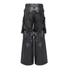 DEVIL FASHION Men's Punk Strappy Big Pockets Chained Pants