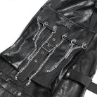 DEVIL FASHION Men's Punk Strappy Big Pockets Chained Pants