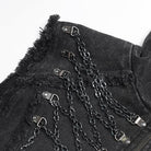 DEVIL FASHION Men's Punk Strappy Chained Unedged Vest