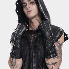 DEVIL FASHION Men's Punk Studded Fingerless Gloves