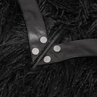 DEVIL FASHION Men's Punk Turn-down Collar Faux Fur Jacket