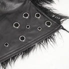 DEVIL FASHION Men's Punk Turn-down Collar Faux Fur Jacket