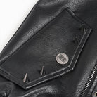 DEVIL FASHION Men's Punk Wide Lapel Collar Studded Biker Jacket