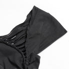DEVIL FASHION Women's Goth Asymmetric T-Shirt With Skeleton Design