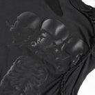 DEVIL FASHION Women's Goth Asymmetric T-Shirt With Skeleton Design