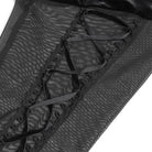 DEVIL FASHION Women's Goth Floral Lace Sheer Bell-bottoms