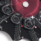 DEVIL FASHION Women's Gothic Bat Rose Cross Hair Clip Badge Holder