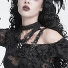 DEVIL FASHION Women's Gothic Beaded Rivets Layered Choker