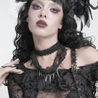 DEVIL FASHION Women's Gothic Beaded Rivets Layered Choker