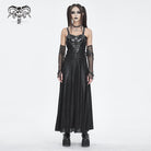 DEVIL FASHION Women's Gothic Buckle Strap Eyelets Maxi Dress