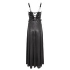 DEVIL FASHION Women's Gothic Buckle Strap Eyelets Maxi Dress