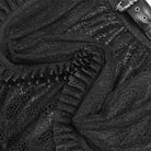 DEVIL FASHION Women's Gothic Buckle Strap Multilayer Hem Skirt Black