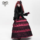 DEVIL FASHION Women's Gothic Buckle Strap Rose Floral Embroidered Coat