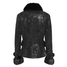 DEVIL FASHION Women's Gothic Buckle Strap Rose Floral Embroidered Coat