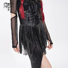 DEVIL FASHION Women's Gothic Buckle Strap Tassels Lace-up Underbust Corset
