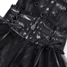 DEVIL FASHION Women's Gothic Buckle-up Halter Mesh Short Dress