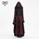 DEVIL FASHION Women's Gothic Buckle-up Tassels Jacket with Hood Red