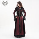 DEVIL FASHION Women's Gothic Buckle-up Tassels Jacket with Hood Red