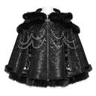 DEVIL FASHION Women's Gothic Chain-Detailed Textured Hooded Cloak