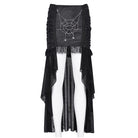 DEVIL FASHION Women's Gothic Chain Mesh Lace Irregular Hem Skirt