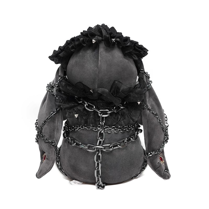 DEVIL FASHION Women's Gothic Chained Rabbit Doll