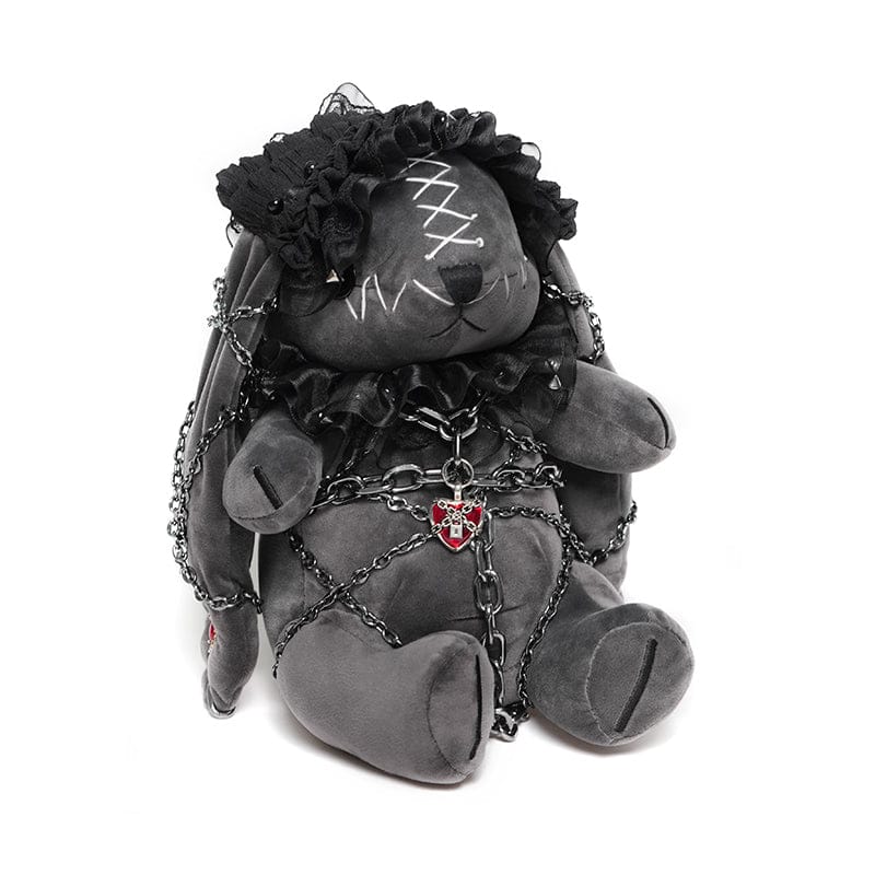 DEVIL FASHION Women's Gothic Chained Rabbit Doll