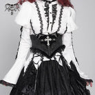 DEVIL FASHION Women's Gothic Crochet Lace-up Cross&Eyes Underbust Corset