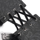 DEVIL FASHION Women's Gothic Crochet Lace-up Cross&Eyes Underbust Corset