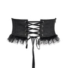DEVIL FASHION Women's Gothic Crochet Lace-up Cross&Eyes Underbust Corset