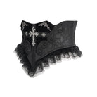 DEVIL FASHION Women's Gothic Crochet Lace-up Cross&Eyes Underbust Corset