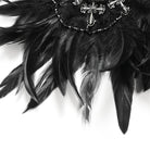 DEVIL FASHION Women's Gothic Cross Floral Crochet Feather Hair Clip Brooch Badge Holder