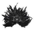DEVIL FASHION Women's Gothic Cross Floral Crochet Feather Hair Clip Brooch Badge Holder