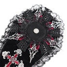 DEVIL FASHION Women's Gothic Cross Lace Edge Coffin-shaped Brooch Badge Holde