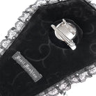 DEVIL FASHION Women's Gothic Cross Lace Edge Coffin-shaped Brooch Badge Holde