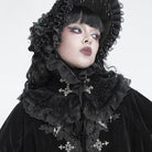 DEVIL FASHION Women's Gothic Cross Lace-Trimmed Velvet Neckwear