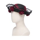 DEVIL FASHION Women's Gothic Decal Lace Rose Hat