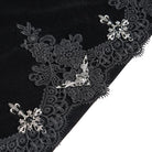 DEVIL FASHION Women's Gothic Embroidered Faux Fur Trim Velvet Cloak with Neckwear