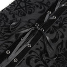 DEVIL FASHION Women's Gothic Floral Beaded Tassel Trim Ruched Long Skirt